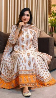 Most Exclusive Demanding Collection Cotton Gown 3 piece_img_6