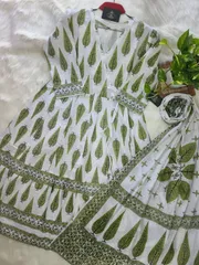 নিউ ব্লক স্কিন প্রিন্টেড পিওর কটন আনারকলি গাউন টু-পিস_img_3