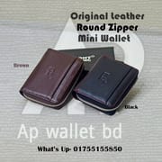 Mont Blanc Plain Original Leather Round Zipper Mini Wallet_img_0