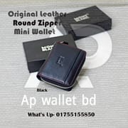 Mont Blanc Plain Original Leather Round Zipper Mini Wallet_img_1