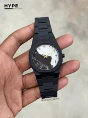 Black-White Calligraphy Dial Polycarbon Plastic Lightweight Watch_img_0