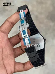 Black Abstract Dial Polycarbon Plastic Lightweight Watch_img_3