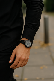 Men's Stylish Black Artificial Leather Watch_img_0