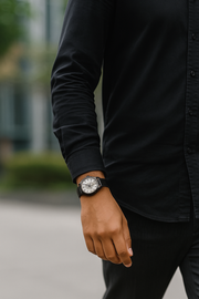 Men's Stylish Black Artificial Leather Watch_img_1