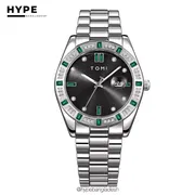 TOMI T-305 Men's Luxury Stone Stainless Steel Watch Gift Box Set (Black)_img_6