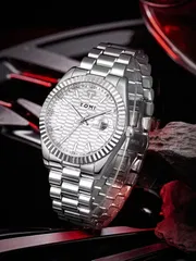 TOMI T-304 Men's Luxury Stainless Steel Watch Gift Box Set (White)_img_4