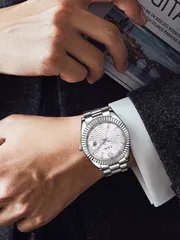 TOMI T-304 Men's Luxury Stainless Steel Watch Gift Box Set (White)_img_5