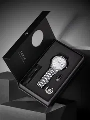 TOMI T-304 Men's Luxury Stainless Steel Watch Gift Box Set (White)_img_6