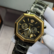 Rare Versace Atelier Black Chain - Gold Bezel_img_4