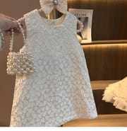 Kids Girls Princess Pearl Elegant Heart Pattern Party Dress (1 to 7 years)_img_3