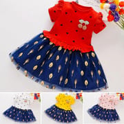 Kids Girls Cherry Love Print Short Sleeve Princess Dress (6 months to 7 years)_img_0