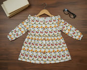 Girls Woven Frock (ফুল হাত) Code:MS-41_img_1