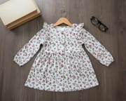 Girls Woven Frock (ফুল হাত) Code:MS-42_img_1