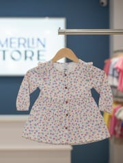 Girls Woven Frock (ফুল হাত) Code:MS-45_img_0