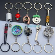Functionable Keychain Metal Key Ring - Traffic Brake Rotor Turbo Turbine Shock Absorption Wheel Ancient Wrench Gear | Unique Gift for Bike Car Lovers | Price in BD_img_0