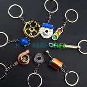 Functionable Keychain Metal Key Ring - Traffic Brake Rotor Turbo Turbine Shock Absorption Wheel Ancient Wrench Gear | Unique Gift for Bike Car Lovers | Price in BD_img_3