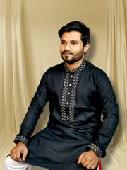 Elite embroidered black panjabi_img_0