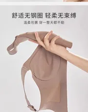 Women's Big Chest Seamless Anti-Sagging Bra Adjustable Full Cup Bra Comfortable Wireless Lingerie_img_2