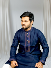 Elite embroidered nevy blue panjabi_img_0