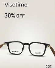 Montblanc Classic Square Eyeglasses – Gloss Black Frame with Wood-Textured Temples and Anti-Blue Light Lenses_img_2