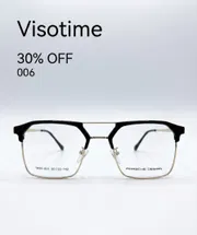 Visotime Modern Geometric Double-Bridge Eyeglasses – Black & Gold (Model 006)_img_0