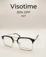 Porsche Design Semi-Rimless Geometric Aviator Eyeglasses – Black & Gold Tone_img_1