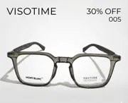 Mont Blanc Geometric Square Eyeglasses – Translucent Smoke Grey with Anti-Blue Light & UV400 Protection_img_0