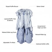 Baby Girls 2 Piece Summer Outfit Flutter Sleeve Top & Floral Palazzo Pants (0 to 2 Years)_img_5