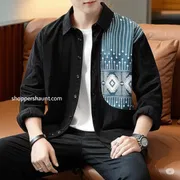 Premium black block design shirt 1015_img_2