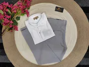 Gabadine Ash pant with white shirt_img_0