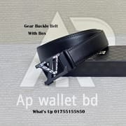 Louis Vuitton Premium Quality Leather Gear Buckle Belt With Box_img_1