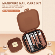 Anti-Splash Nail Care 7 Pcs New Manicure Set (Brown)_img_3