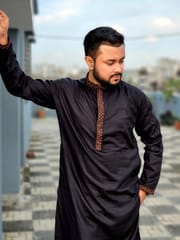 premium elite plate embroidered panjabi code 802(black color)_img_0