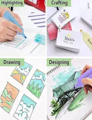 Fluorescent Highlighter Pens 6 pcs Set Pastel Macaron Colored For Drawing, Marking, Note-Taking_img_4