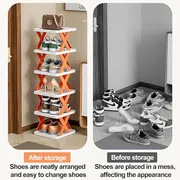 Space-Saving Vertical Shoe Rack – Narrow Corner Shoe Organizer for Entryways & Small Spaces_img_3