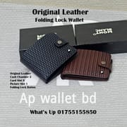 Month Blanc Original Leather Folding Lock Short Wallet With Box_img_0
