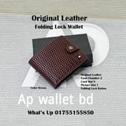 Month Blanc Original Leather Folding Lock Short Wallet With Box_img_2