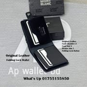 Month Blanc Original Leather Folding Lock Short Wallet With Box_img_3
