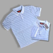 Premium Polo-Sky Blue & White steap_img_0