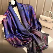 Blue 🔵 print silk scarf 🧣_img_0