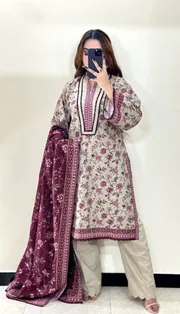 Stylish Ready To Wear Khaddar Cotton Three Piece (Eid Special)_img_3