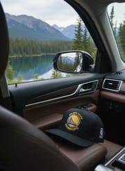 Golden Stars Warriors Cap – Premium Flat Cap in Galaxy Black & Cosmic Blue BrandzX_img_3