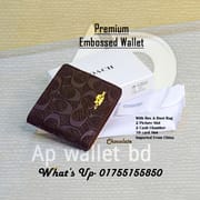 Coach Brand Short Premium Embossed wallet With Box & Dust Bag_img_1