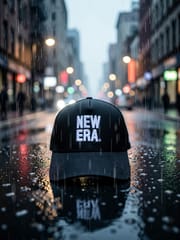 New Era Embroidered Black Snapback Cap | Adjustable Mesh Back / BRANDZ X_img_0