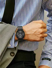 TOMI T-044 Men's Quartz Leather Belt Watch With Date (Black)_img_3