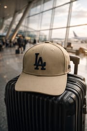 Desert Sand Khaki LA Embroidered Cap with Metal Clip Adjuster // BRANDZ X_img_7