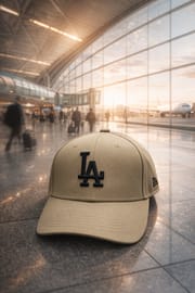 Desert Sand Khaki LA Embroidered Cap with Metal Clip Adjuster // BRANDZ X_img_6