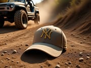 NY Design Adjustable Cap – Sand Kaki Base, White & Light Golden Logo, 100% Cotton_img_5