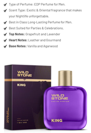 Wild Stone King Perfume for Men Eau De Parfum 100ml Luxury Long-Lasting Fragrance Premium Perfume for men Infused with Woody & Oriental Notes_img_0