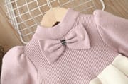 Kids Girls Winter Knit Bow Warm Long Sleeve Party Dress (6 months to 5 years) for ANGEL_img_9